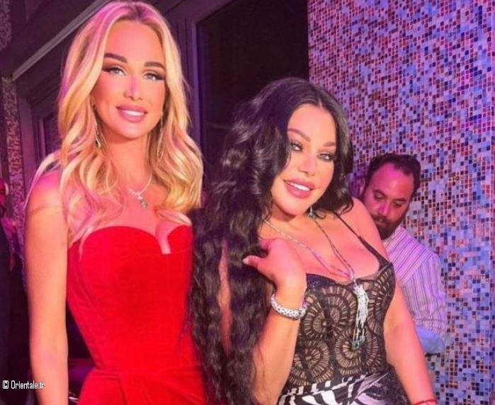 Haifa Wehbe avec Miss Russie 2003 Victoria Lopyreva la blonde ambassadrice du Mondial Haifa Wehbe avec Miss Russie 2003 Victoria Lopyreva la blonde ambassadrice du Mondial